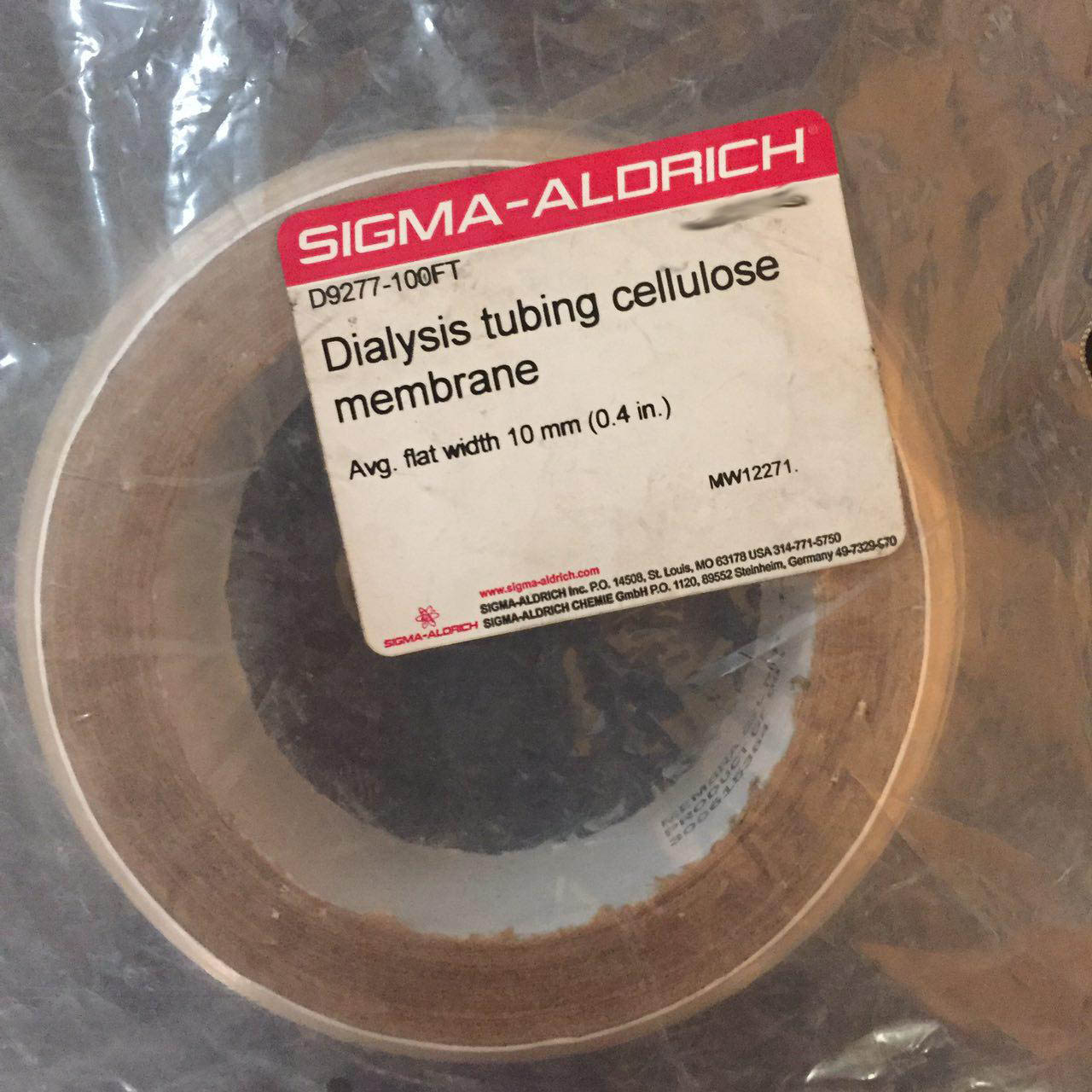 Dialysis tubing cellulose membrane